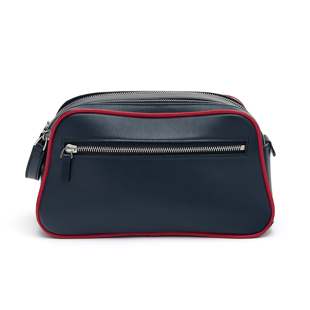 Cromwell Washbag ~ Navy & Red Lining