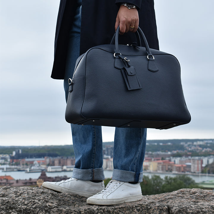Weekend Bomber Bag ~ Navy Leather