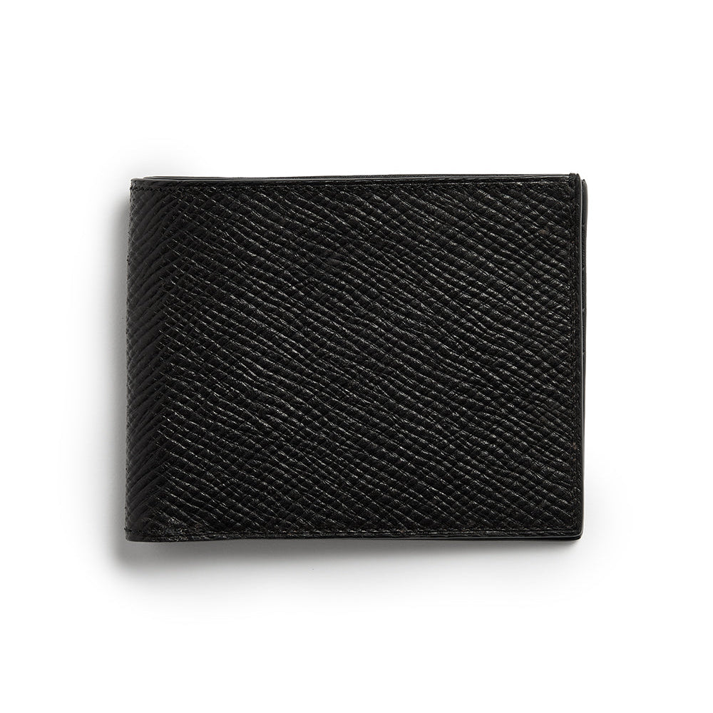 Hatch-Grained Wild Deer Billfold Wallet ~ Black