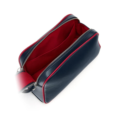 Cromwell Washbag ~ Navy & Red Lining