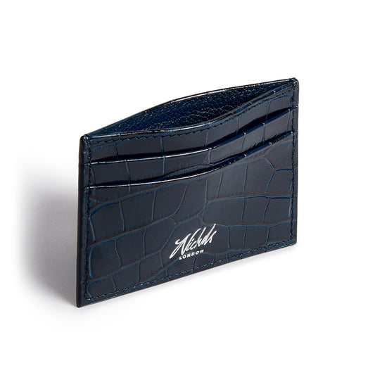 Embossed Croc Card Slip ~ Navy