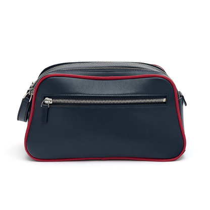 Cromwell Washbag ~ Navy & Red Lining