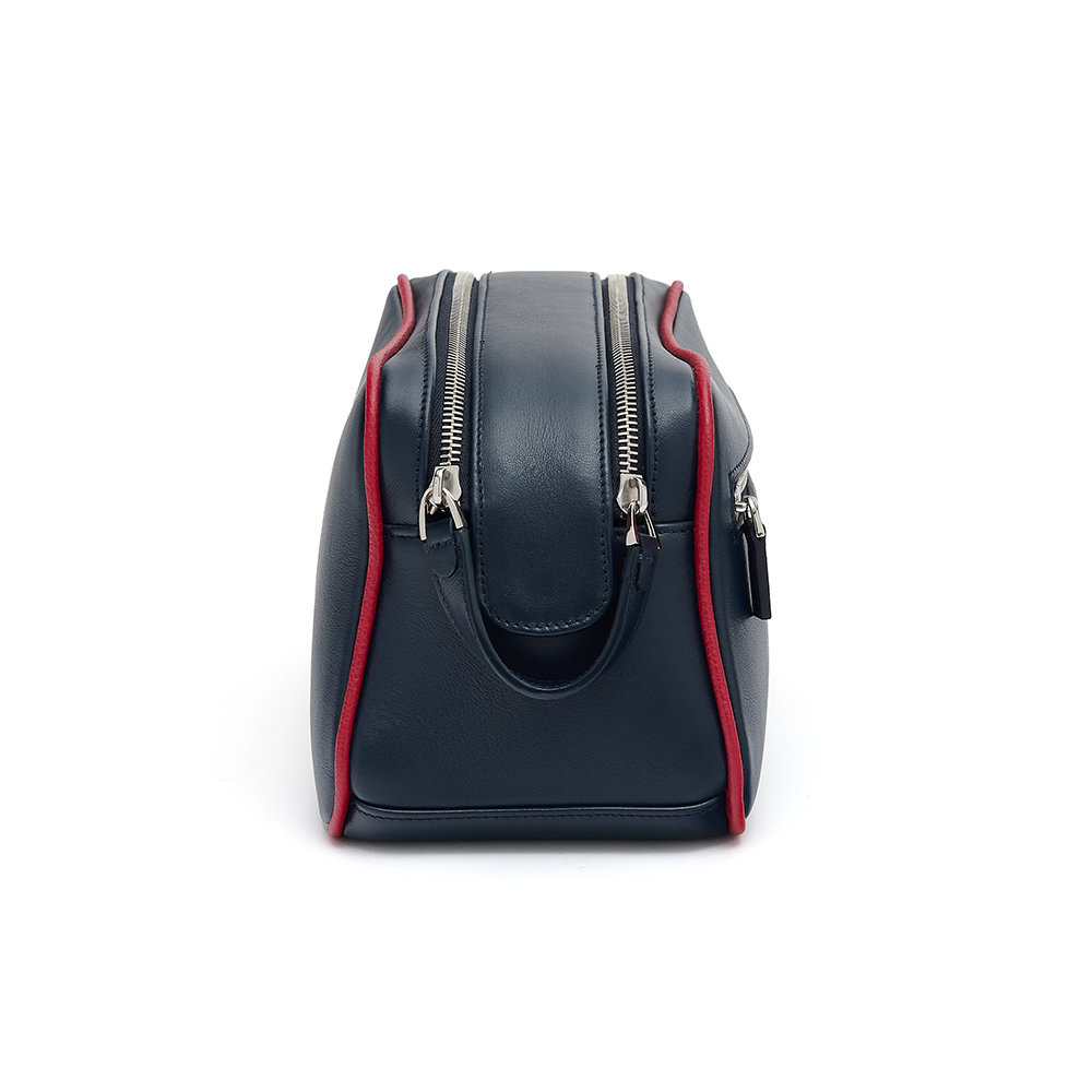 Cromwell Washbag ~ Navy & Red Lining