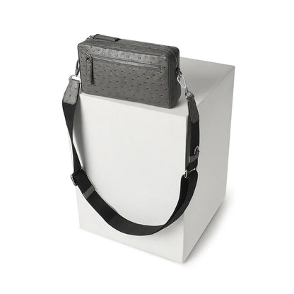The Andy Crossbody Bag ~ Grey Ostrich