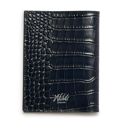 Passport Cover ~ Navy Embossed Croc