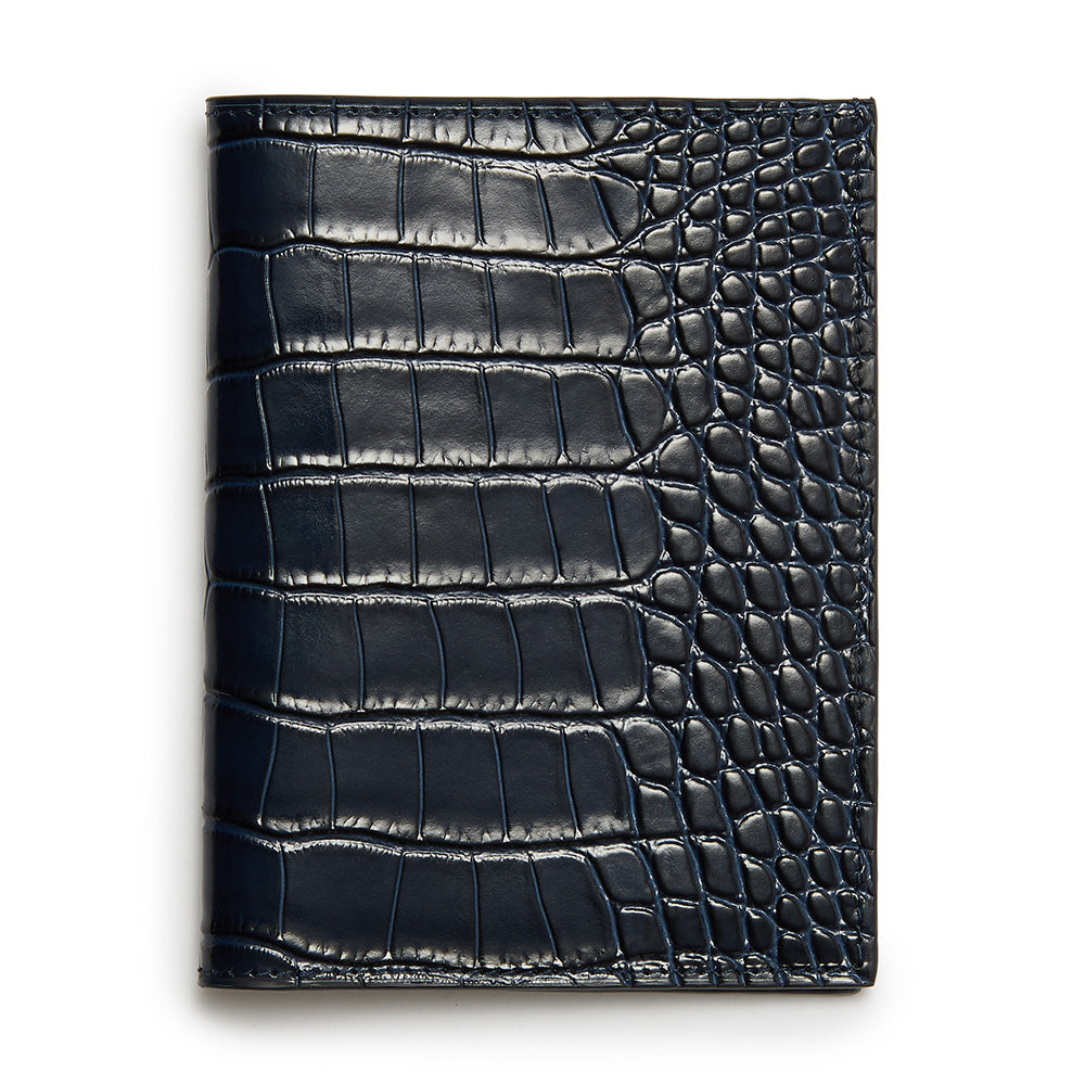 Passport Cover ~ Navy Embossed Croc