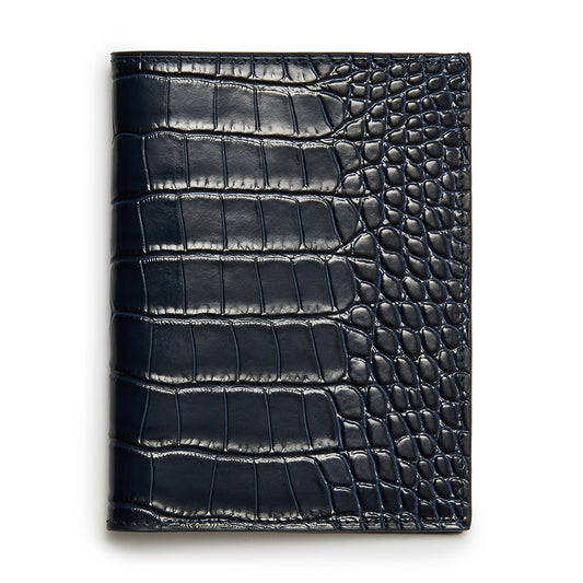 Passport Cover ~ Navy Embossed Croc