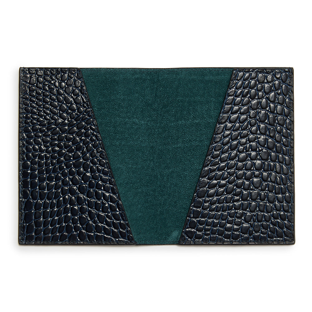 Passport Cover ~ Navy Embossed Croc