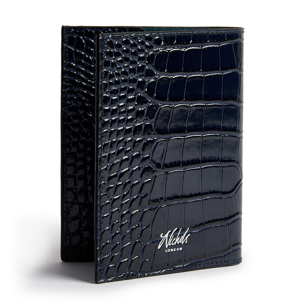 Passport Cover ~ Navy Embossed Croc