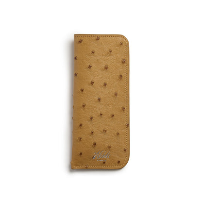 Spectacles Sleeve ~ Mustard Ostrich