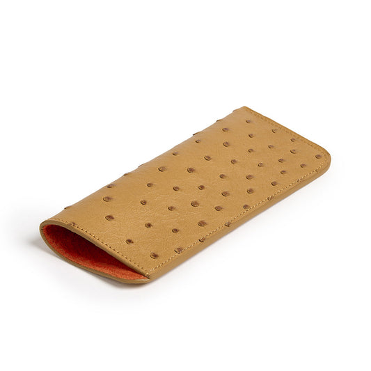 Spectacles Sleeve ~ Mustard Ostrich
